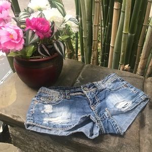 Distressed denim Shorts